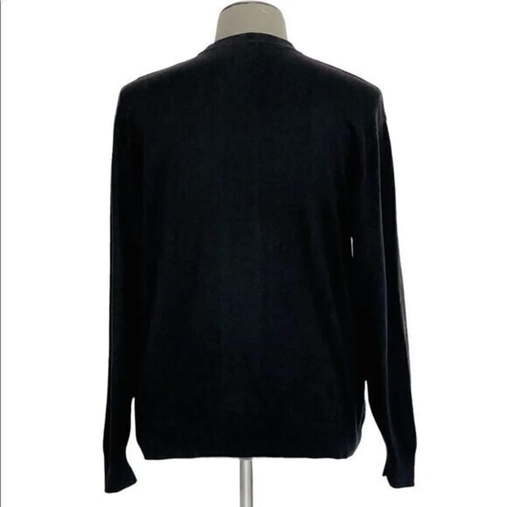 Tagio Men's Black White Grey Textured Pattern Sweater XL Cotton Acrylic VG